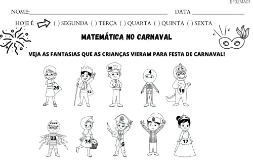 atividade carnaval ordem crescente 